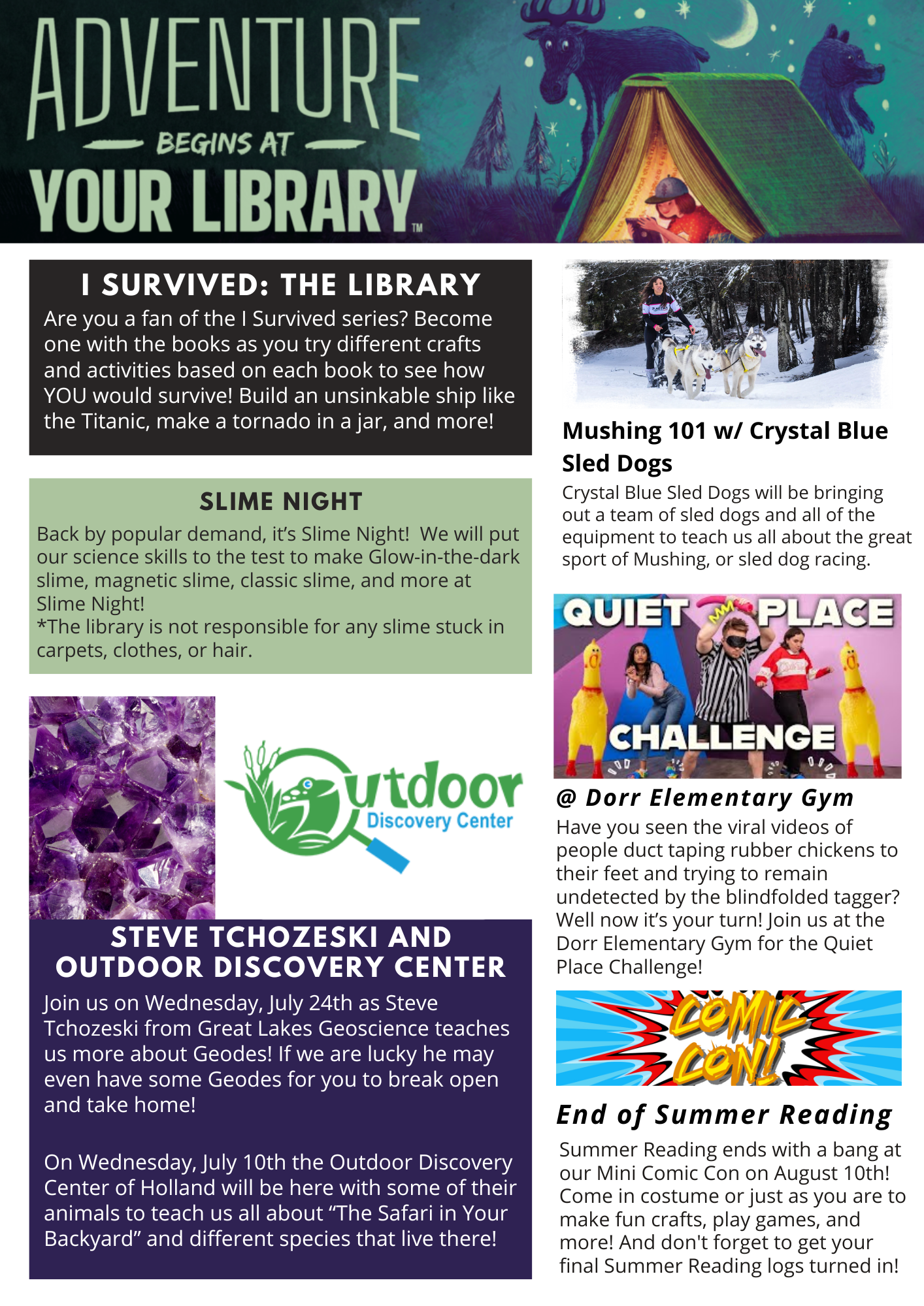 Summer Reading 2024 Newsletter Back